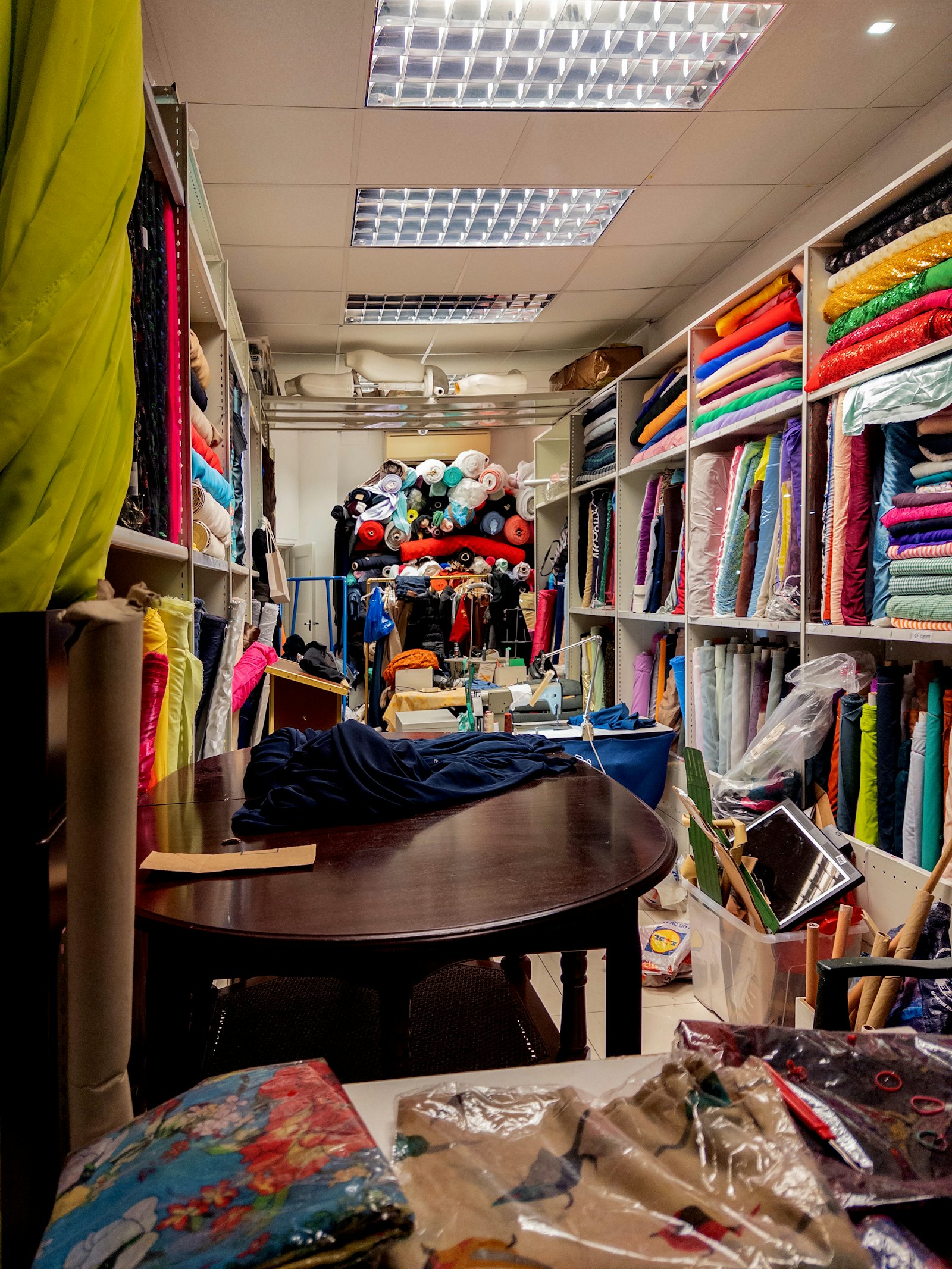 Inside the fabric showroom